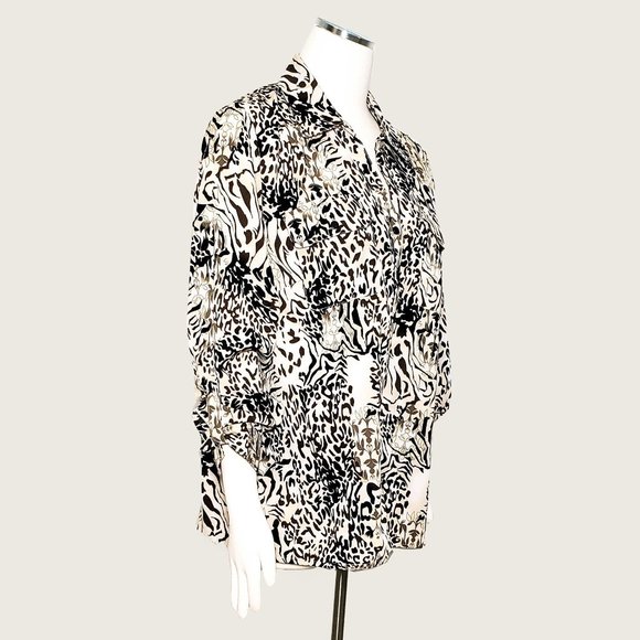 NY Collection Woman Leopard Print Blouse NWOT - Picture 2 of 8
